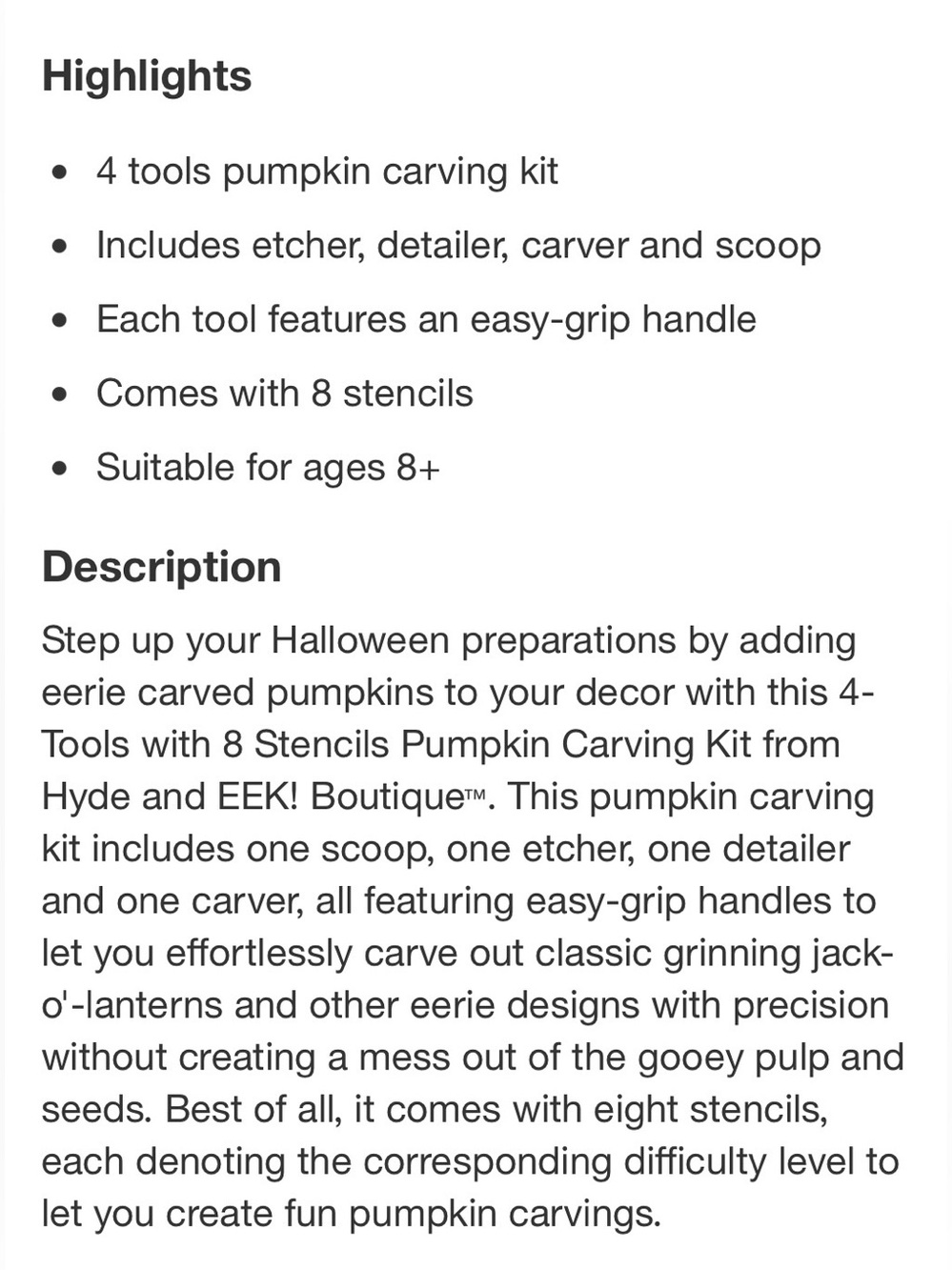 $5 Add-on | Halloween Pumpkin Carving Knife & Tool Set - Picture 7 of 14